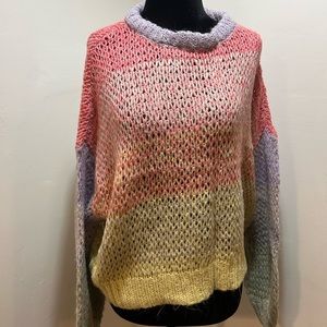 Colorful Knit Crew Neck Sweater